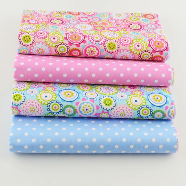 Download 4PCS/lot 40cmx50cm floral dots patterns cotton fabric ...