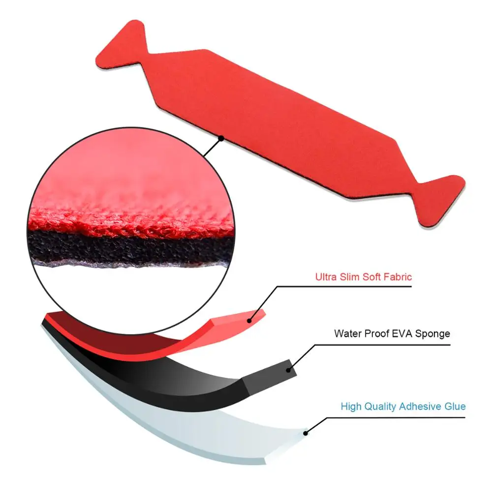 

FOSHIO 10PCS 3 Layers Carbon Fiber Squeegee Waterproof Slim Fabric Edge Vinyl Car Wrap Window Tint 4"10cm Scraper Protect Cloth