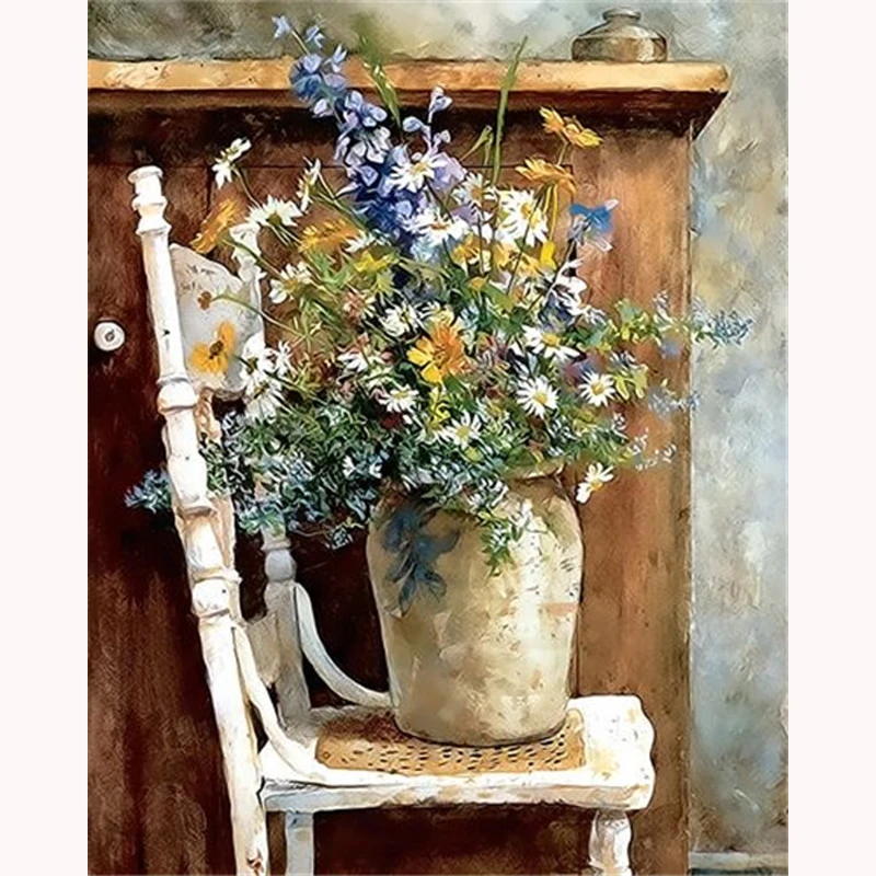 

YIKEE Diamond Mosaic Flowers 5d Cross Stitch DIY Diamond Painting Rhinestones Home Decor h1291