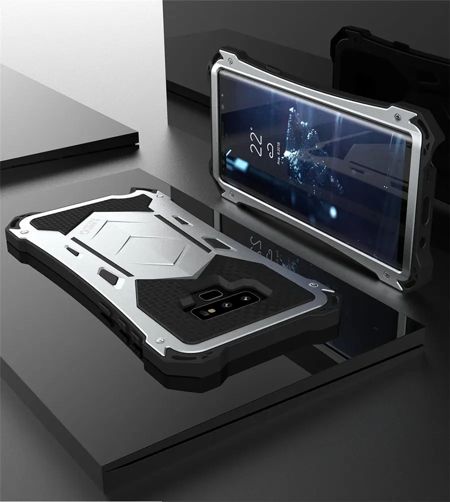New Heavy Duty Case for Samsung Galaxy Note 9 Doom Armor Metal Case for Samsung Note 9 Original R-just Shockproof Cover (15)