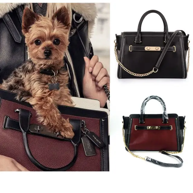 Designer Leather Dog Carrier Carrying Bags For Small Dogs