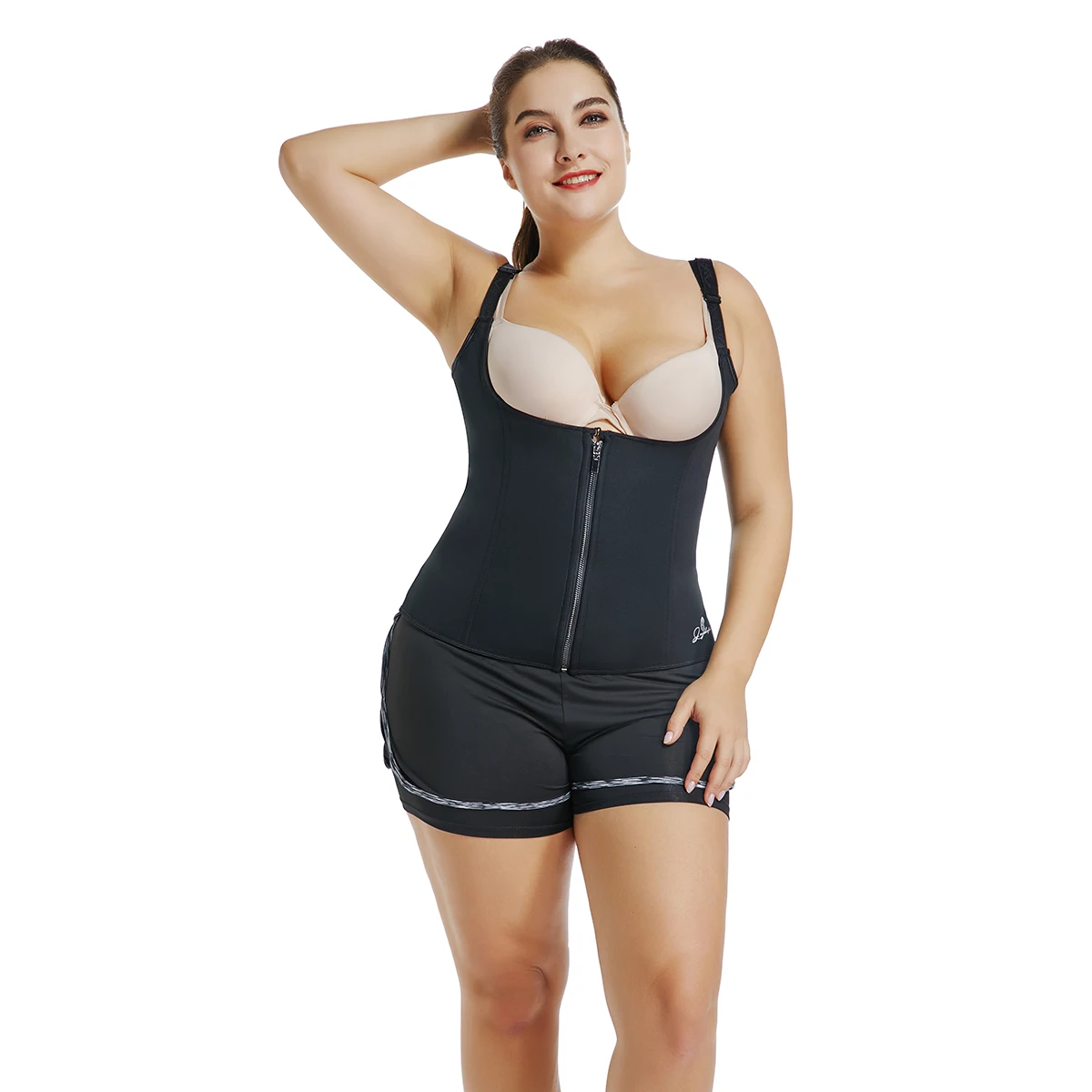 Joyshaper Adjustalble Body Shaper Sweat Neoprene Slim Vest for Weight Loss Zipper Corset Tummy Control Waist Trainer Shapewear