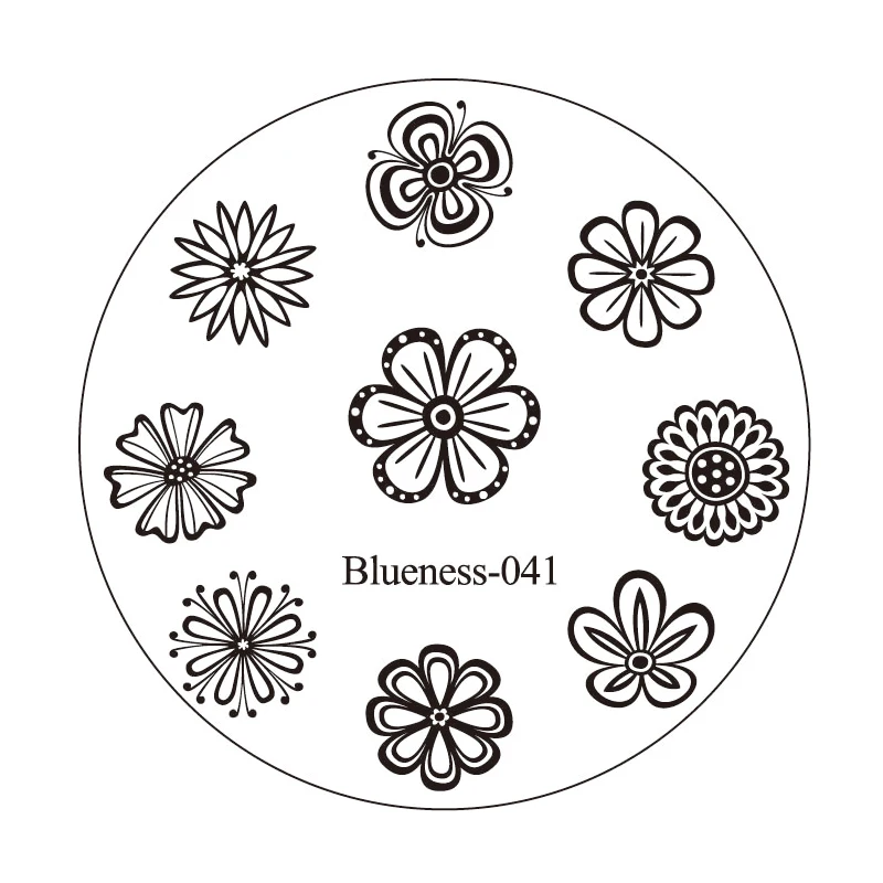 Blueness 1Pcs Flowers Nail Template Nail Art Plate Stainless Steel Image Konad DIY Nail Art