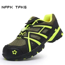 high quality mens casual big size breathable steel toe caps work safety summer shoes mesh light low tooling boots protect lace