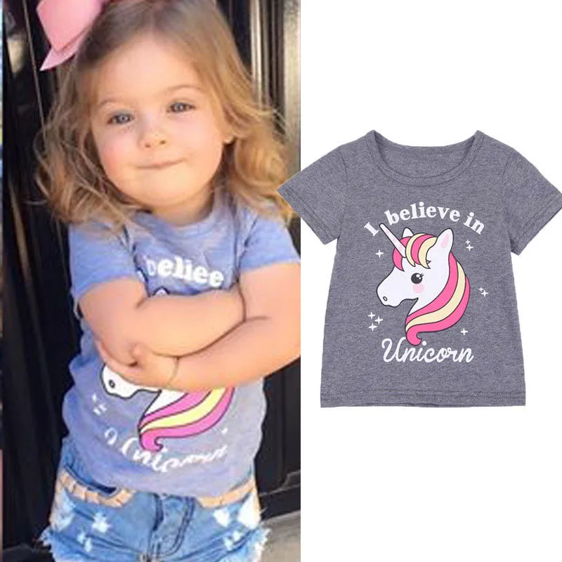 Baby Girls Summer T Shirt Girl Cute Cotton T Shirt Kids Tee Tops 2018
