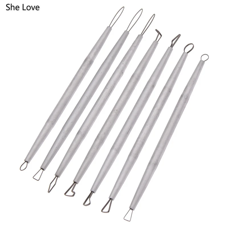 Stainless Steel Aluminum Polymer Clay Tools 7pcs Pottery Ceramic Sculpting Carving Wire End Ribbon polymer clay tools,pottery tools,clay sculpting tools,pottery sculpting tools,clay craft tool