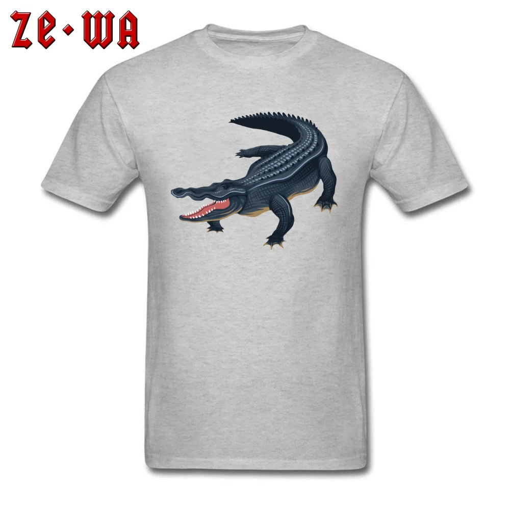 crocodile Normal Summer/Autumn 100% Cotton Round Neck Men Tops T Shirt Design T Shirt On Sale Short Sleeve T Shirts crocodile grey