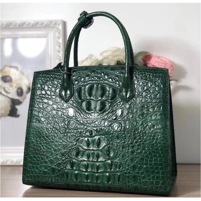 Tskybag Clutch-Handtasche für Damen PU-Leder groß Krokodil-Maserung