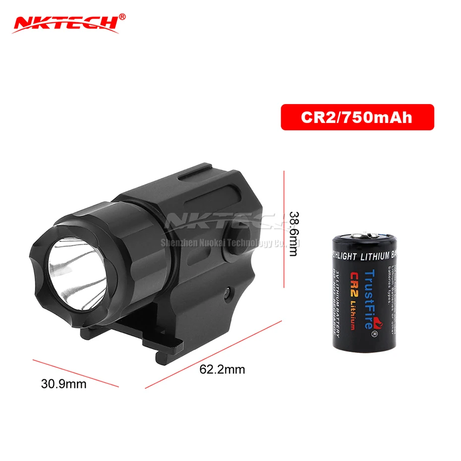 NKTECH тактический светодиодный фонарик пистолет мини G01 G02 G03 G07 G10 P05 P10 XP-G2 2 режима пистолет фонарь с CR2 CR123A Батарея - Испускаемый цвет: G03 with CR2 750mAh