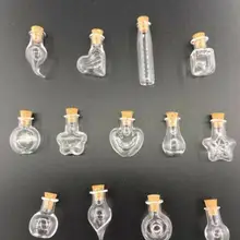 10 шт 1-2 мл микс формы мини стеклянные пробки для бутылок деревянная подвесная веревка маленькие банки бутылки желаний Браслеты кулон подарок дрейф бутылка