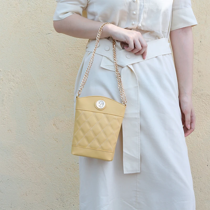

Fashion Rhombic Bucket Bags for Women Chain Crossbody Bags for Women Casual Shoulder Bag Mobile Phone Bag Purse Lady Handbags
