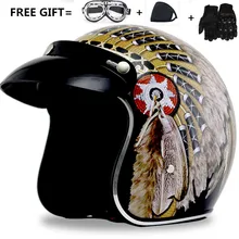 Three gift harley casco moto vintage motorcycle helmet jet capacetes de motociclista vespa cascos para moto cafe racer open face ldmet leather pu harley casco moto vintage motorcycle helmet capacetes de motociclista punk cafe racer open face camouflage