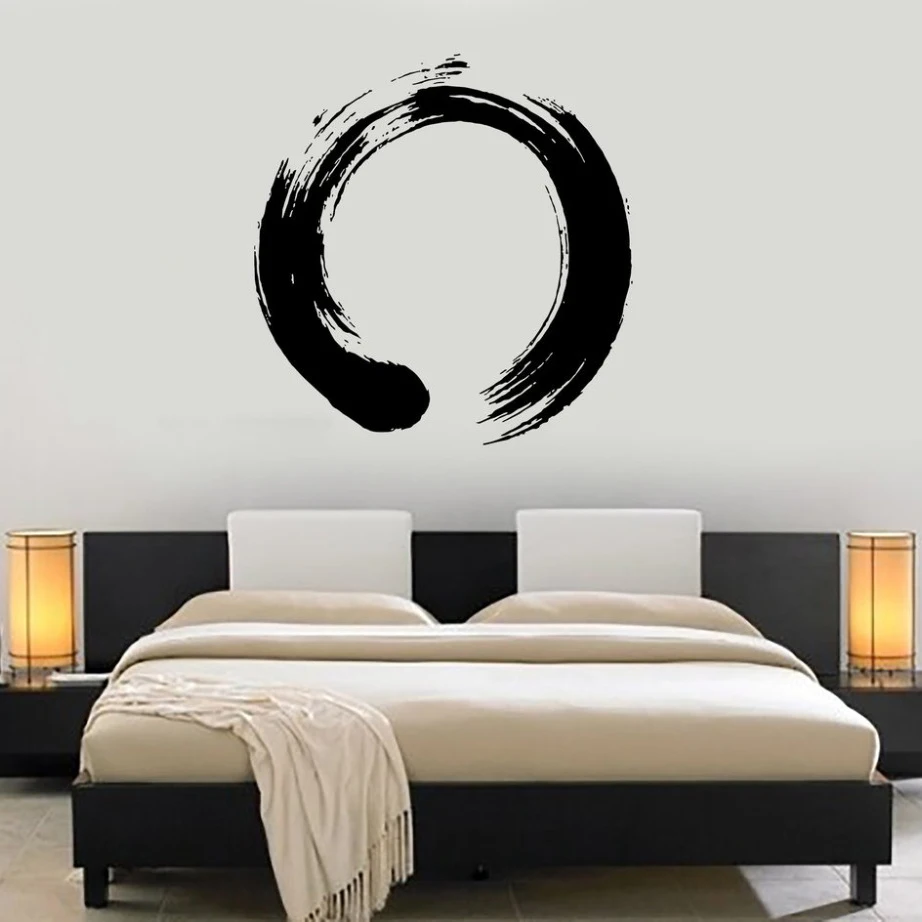 

Personality Pattern Vinyl Wall Decal Yoga Wall Circle Enso Zen Calligraphy Japan Nirvana Stickers For Living Room Bedroom L234