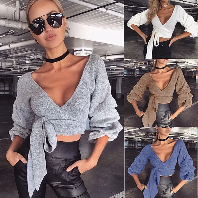 

Women Knitted Sweater Short Jumper Sexy Overcoat Ladies Knitwear Top Cardigan Coat