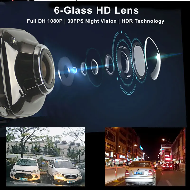 Мини DVR широкоугольный видеорегистратор 1080P видеокамера ночного видения авто камера циклическая запись двойной объектив заднего вида Dash Cam H8