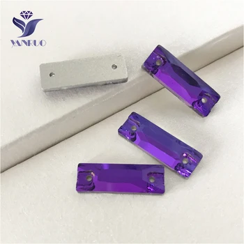 

YANRUO 3255 All Sizes Amethyst Cosmic Baguette Flatback Glass Stones Strass Crystal Sew On Rhinestone For Crafts
