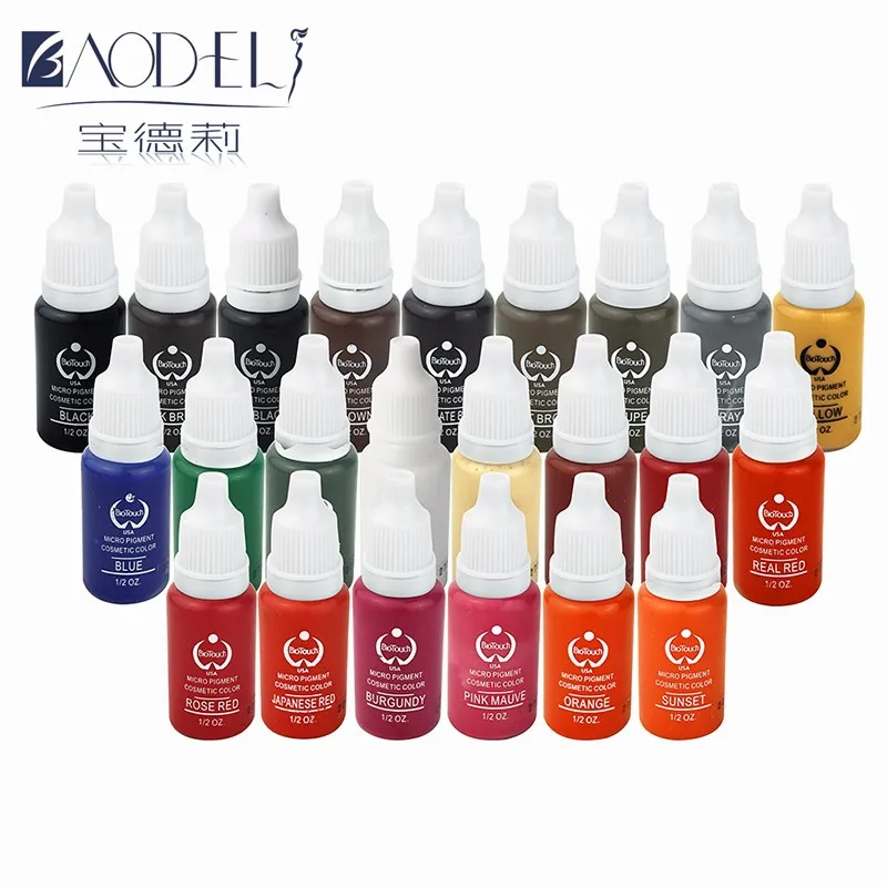 

23PCS Beauty Girl Hot Professional Microblading Pigment Permanent Makeup Eyebrow Lip Tattoo Ink High graded