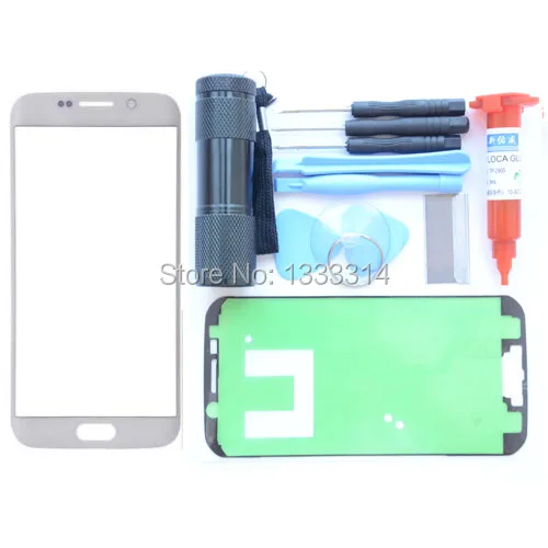 Replacement Screen Front Glass Outer Lens Repair Kit For Samsung Galaxy S6 Edge White UV Torch