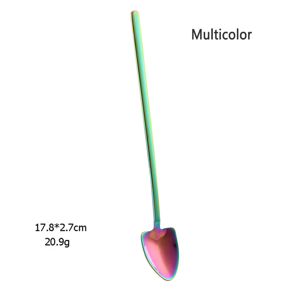1 шт., острая лопата из нержавеющей стали, кофейная ложка с длинной ручкой, ложка для перемешивания, десертные столовые приборы, молочный чай, кафе, кухонная посуда