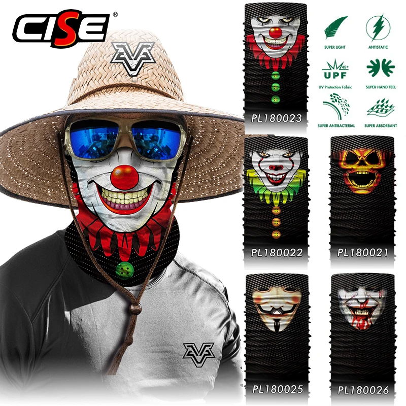 

3D Seamless Motorcycle Bandana Magic Neck Face Mask Balaclava Moto Ghost Joker Windproof Head Shield Anti-UV Outdoor Sun Mask