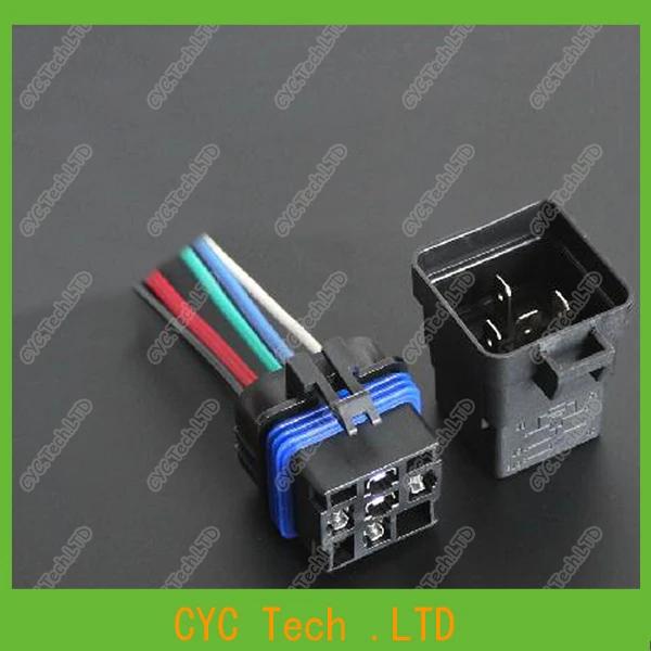 

2 sets Waterproof Integrated Relay With 12cm Wire & seat for 12V 40V 5Pin Automobile Modification