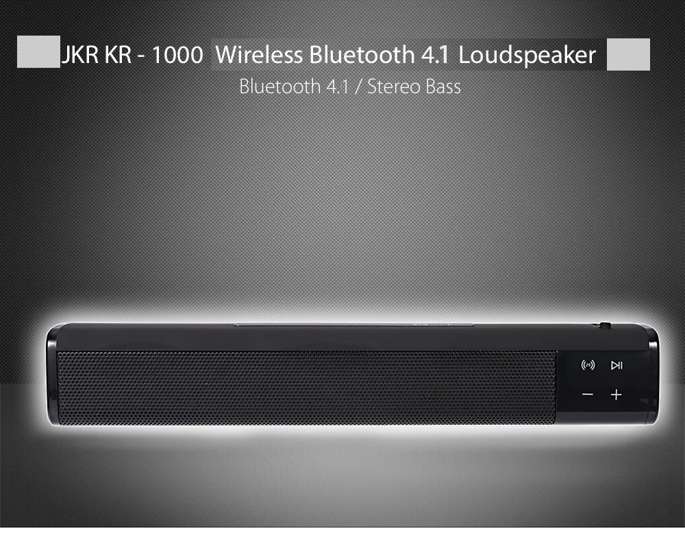 JKR KR-1000 Bluetooth динамик 20 Вт сабвуфер стерео коробка громкий динамик Беспроводная колонка 4400 мАч супер бас для ПК мобильного телефона