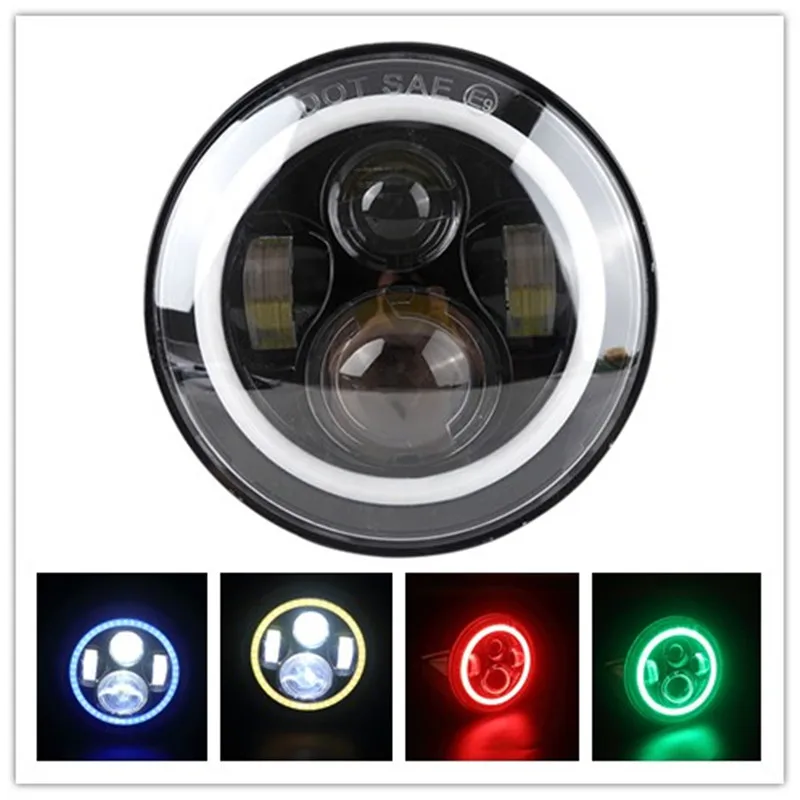 

Green-L 1PC 7Inch Canbus LED Motorcycle Headlight for Jeep Wrangler jk fog lights led moto harley led 24v Canbus LED Headlight