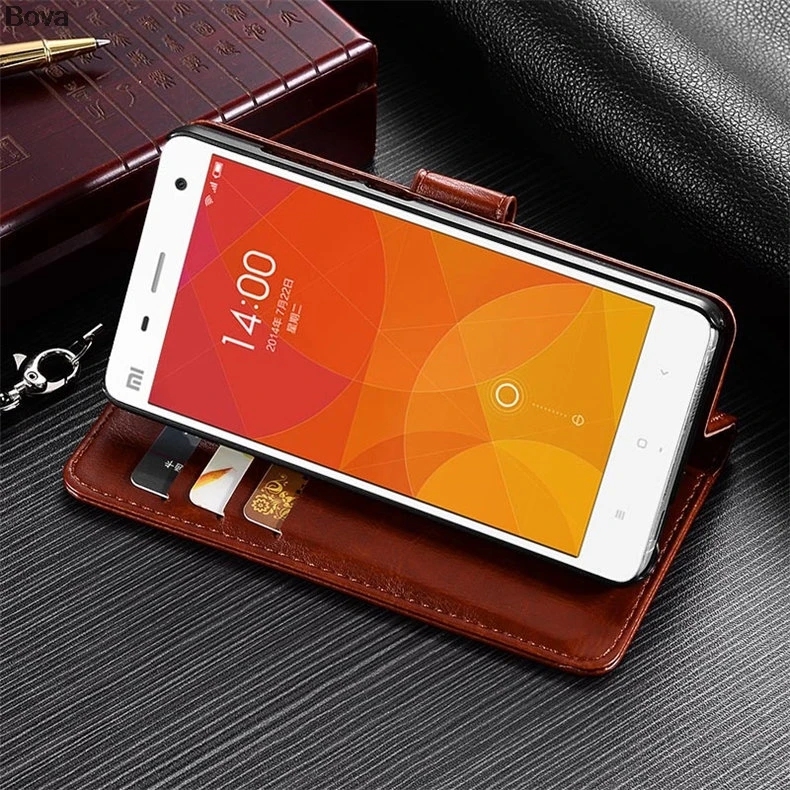 Чехол для Xiaomi 4 Mi4 с держателем карт чехол M4 телефона из искусственной кожи