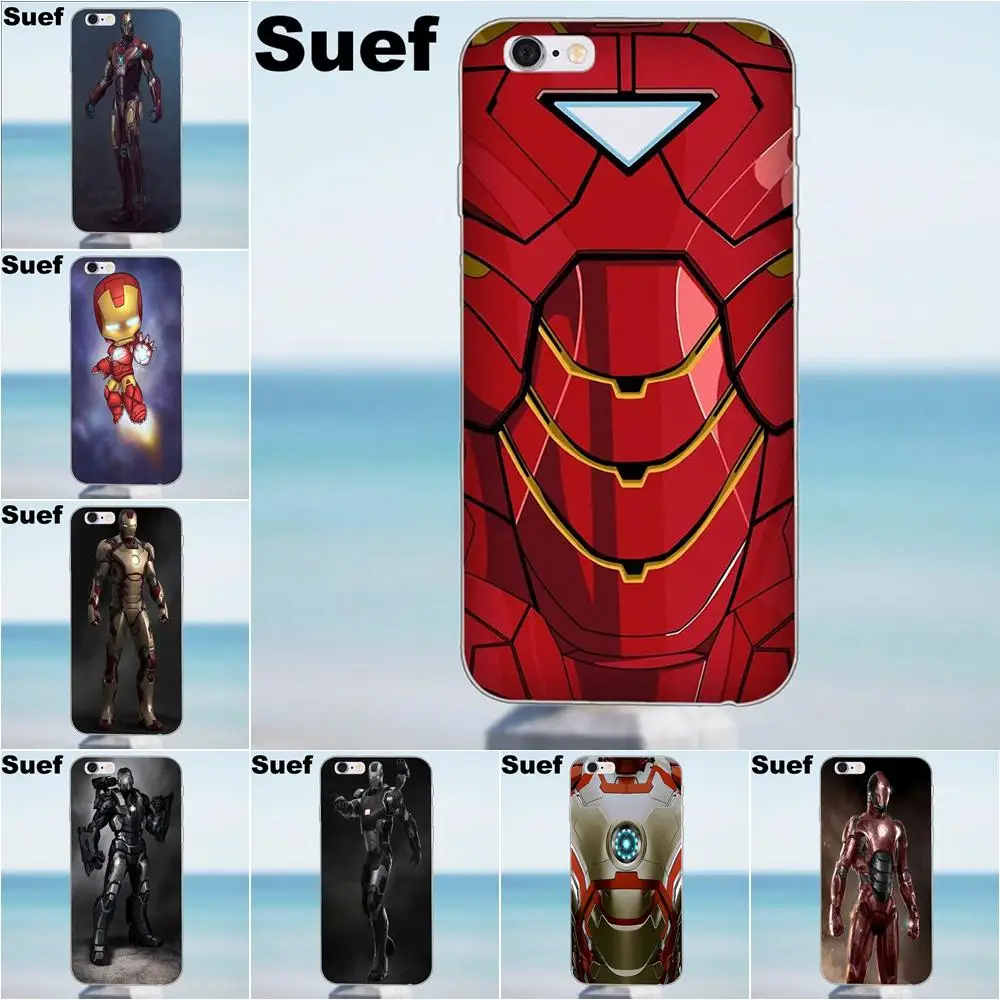 Железный человек Броня F0839 Мягкие Чехлы кожа для iPhone 4 4S 5 5S 5C SE 6 6S 7 8 Plus X Samsung Galaxy J1 J3