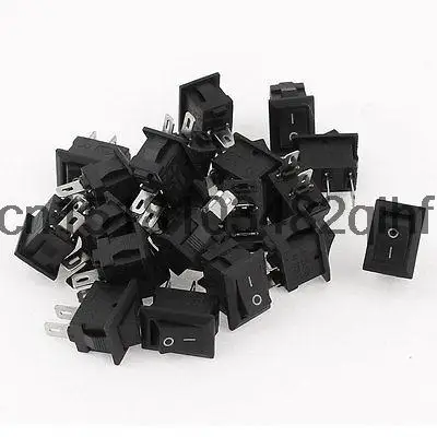 

20 Pcs AC 250V 3A AC 125V 6A 2 Pin ON/OFF SPST Snap in Boat Rocker Switch