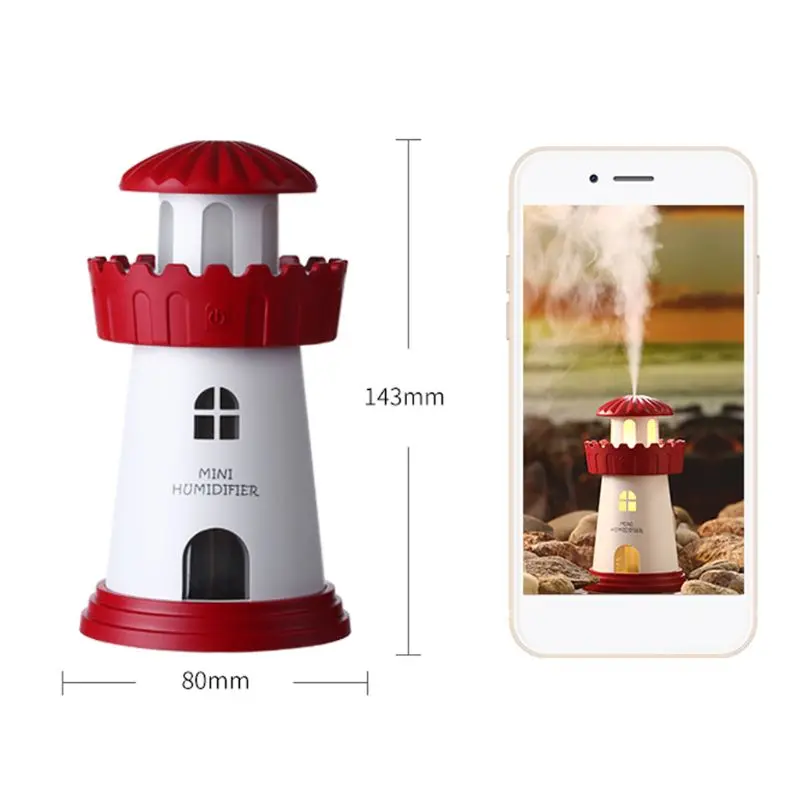 

Lighthouse Air Humidifier Kit Mini Aroma Essential Oil Diffuser Mist Maker