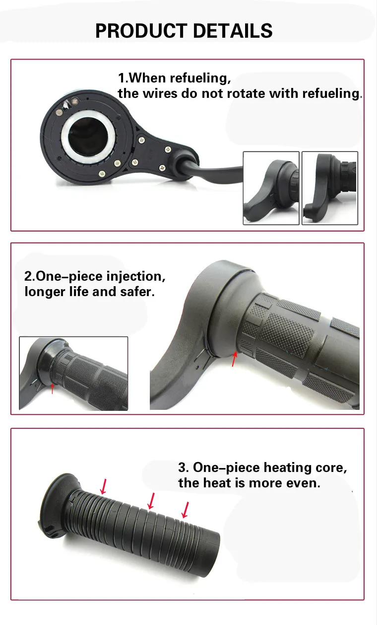 Мотоцикл 25 мм 22 мм нагревательные ручки 22 мм/25 мм диаметр дроссельной заслонки с подогревом Handlegrips Высокое качество Зима с подогревом ручки