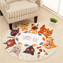 Милый круглый ковер с мультяшными животными и звездами, мягкие ковры для гостиной, Противоскользящий коврик для пола, домашний декор, детская комната