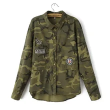 New 2016 Women’s Blouse Casual Blusas Mujer Camisas Invierno Camisetas Y Tops Fashion Femininas Camouflage Brand Camuflaje Shirt