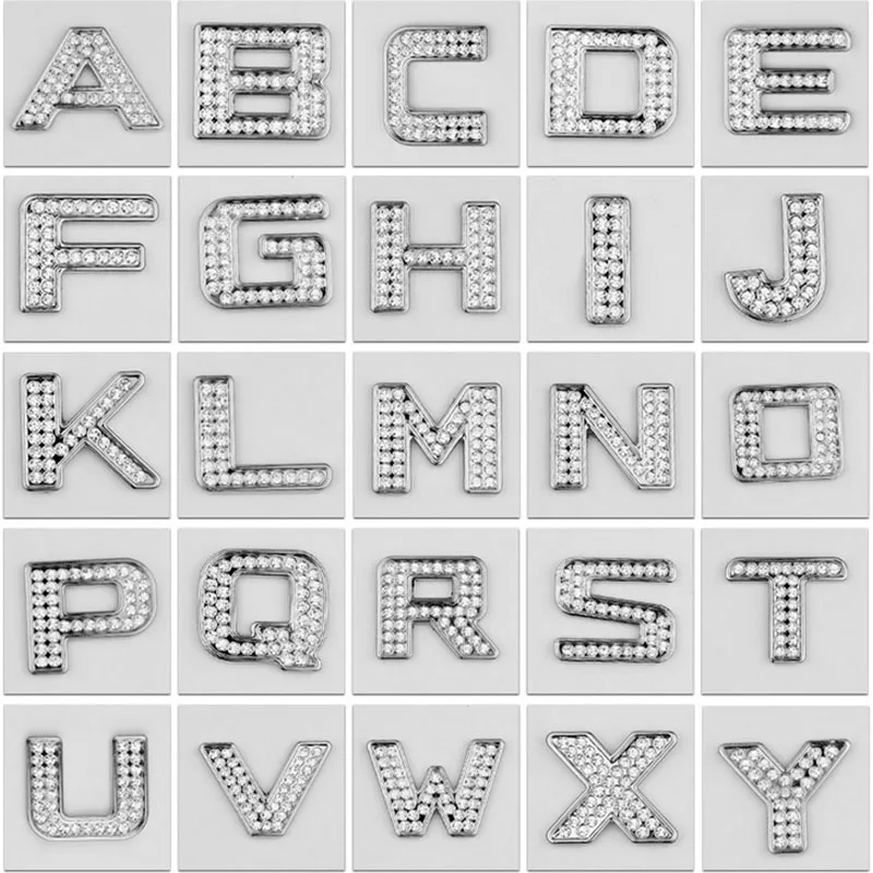 30Mm Personalizzata Metallo 3D Inglese Lettera Emblema Digitale Figura Numero Chrome Diy Parola Auto Marchio Del Distintivo Automobile Stickers Stile