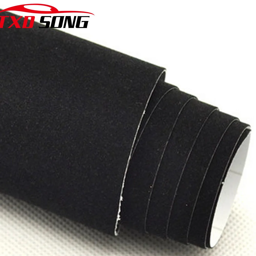 

Wholesale High Quality Black Peach Skin Vinyl Wrap Film Velvet Film Self-adhesive Car Sticker 1.35m*15m(4.4ft*49ft)