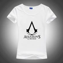 Assassin Creed Slim Style Sublimation Print White Tshirt Women T shirt Harajuku T-shirt Tee Shirts Gothic Anime Rock Punk