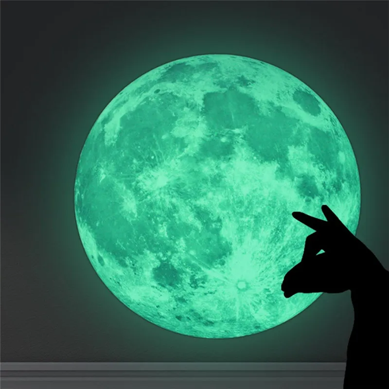 Glowing Moon Wall Stickers Glow In The Dark Moon Wall Art Wall Sticker