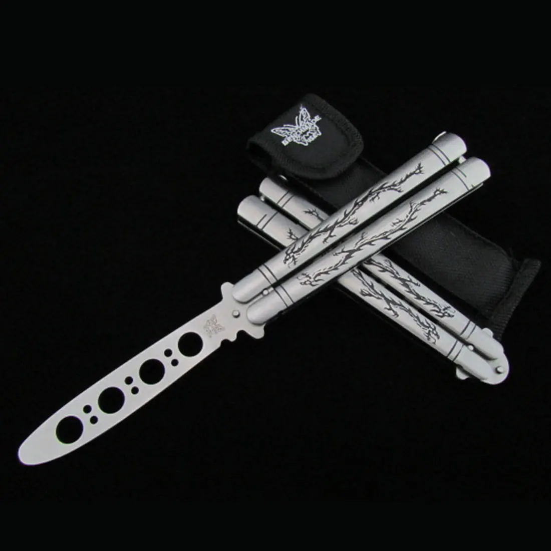 Тренировочный складной нож Balisong из нержавеющей стали с титановым покрытием и