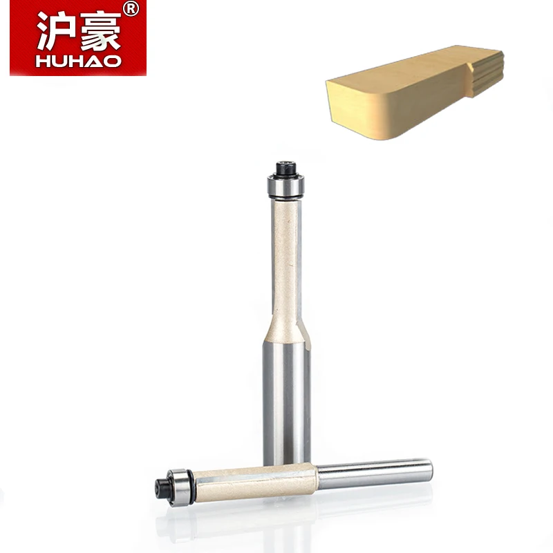HUHAO 1pcs 1/4&quot 1/2&quot Shank Flush Trim Router Bits for wood Trimming Cutters with bearing woodworking tool endmill milling cutter|router bits