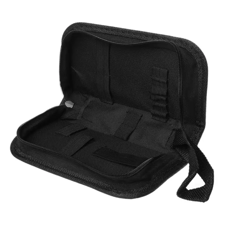 

Storage Bag Multi Functional Canvas Tool Kit Container Watchmaker Jewelry Organizer Zipper Elastic Black Portable Watch Repair