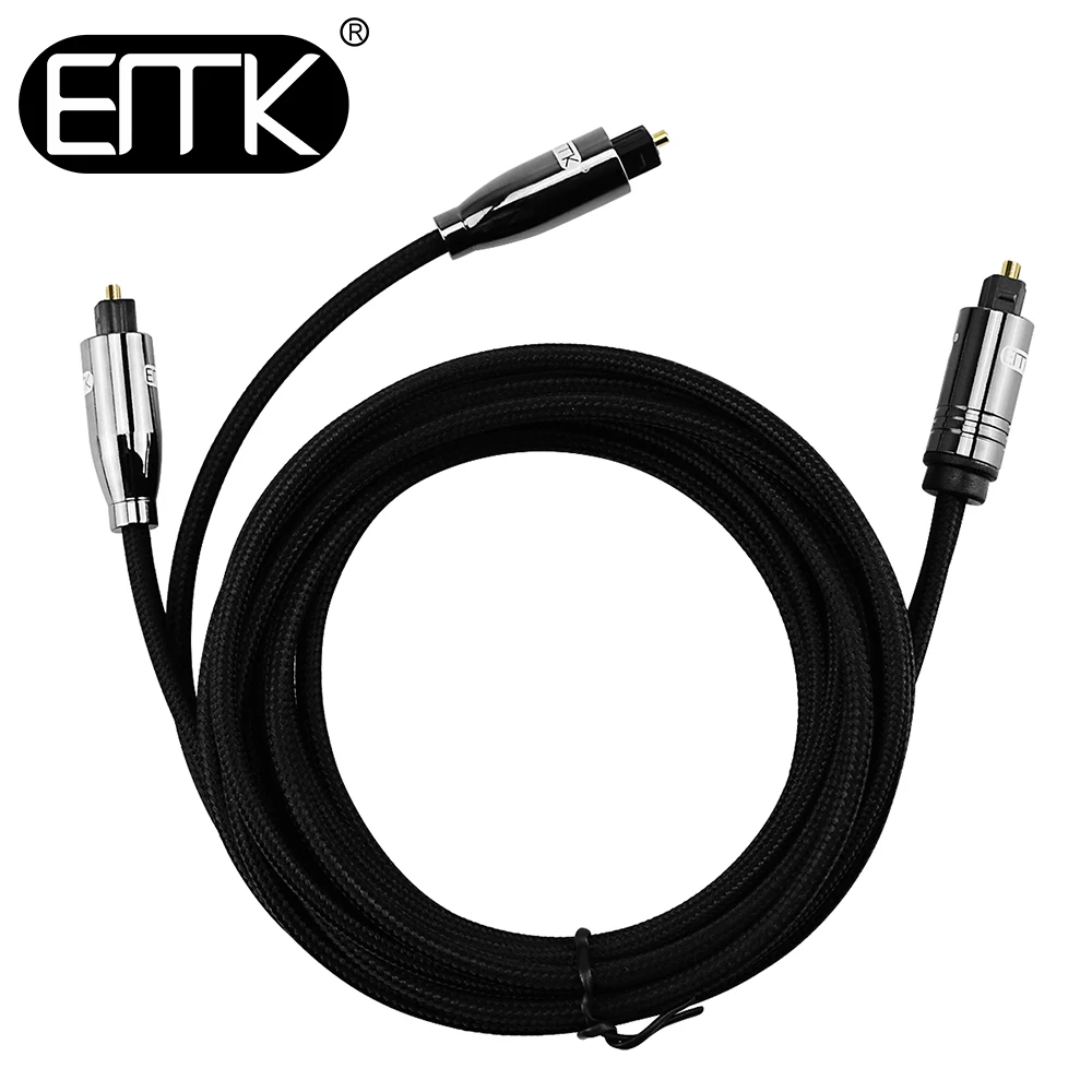 

EMK Optical Splitter Audio Cable SPDIF Toslink Fiber 1 in 2 out Soundbar Splitter Cable Speaker DVD TV Amplifier Xboxone PS4