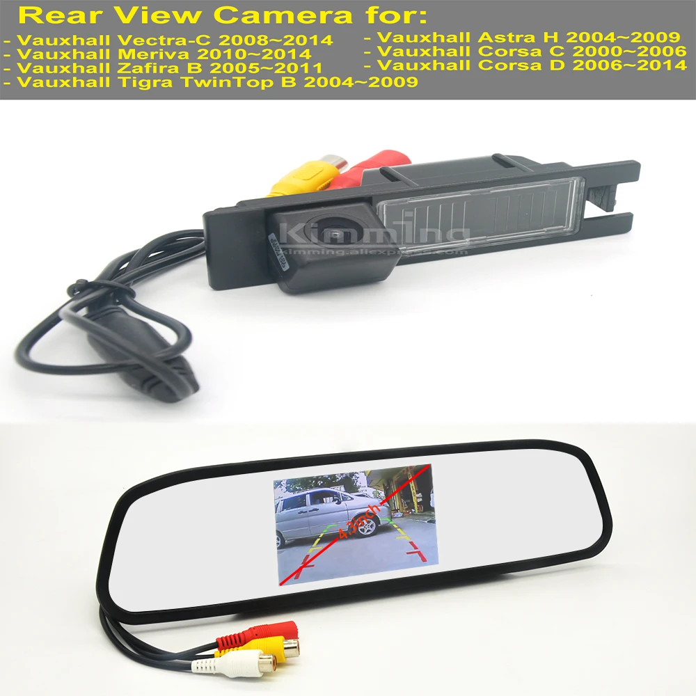 

Car Rear View Camera for Vauxhall Astra H Corsa C D Vectra C Meriva Tigra TwinTop B Zafira B Wireless Camera Mirror kit Display