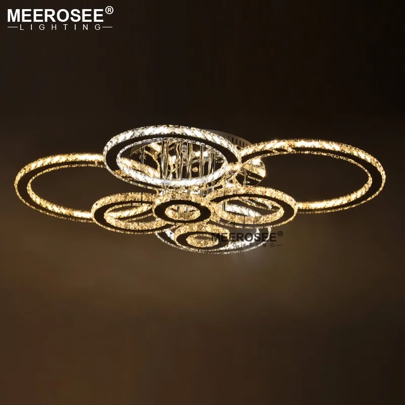  Good Quality Clear Ring LED Ceiling Lamp Crystals Flush Mounted living room lights lampara led tech - 32860610729