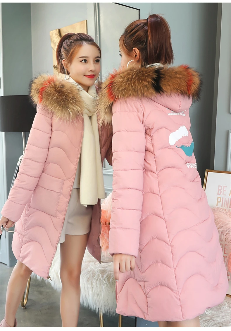 Women Winter Long Jacket Fake Fur Collar Hooded Parka Padded Coat Women 2018 Korean Thick Warm Slim Coats Jackets Female CH695 (2)