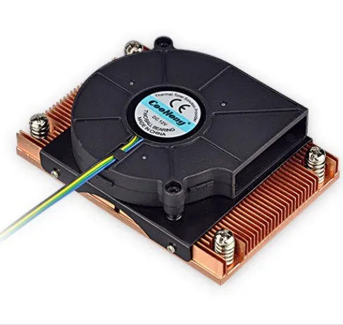 

1U pure copper turbine four-wire temperature control 2011 rectangular hole CPU heat sink