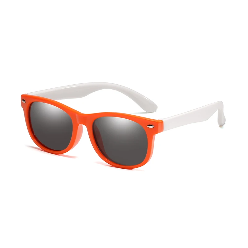 ROSHARI поляризованные солнцезащитные очки для детей Мальчики Девочки поляризованные силиконовые защитные солнцезащитные очки подарок для детей Детские UV400 Gafas RCH001 - Цвет линз: Orange White