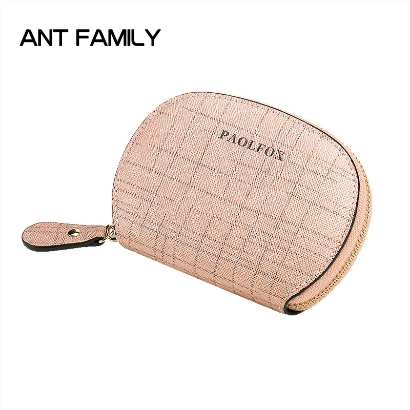 

Fashion Card Holder Wallet Small Genuine Leather Shell Style Credit Card Bag Women Short Zipper Purse Female Leather Wallet