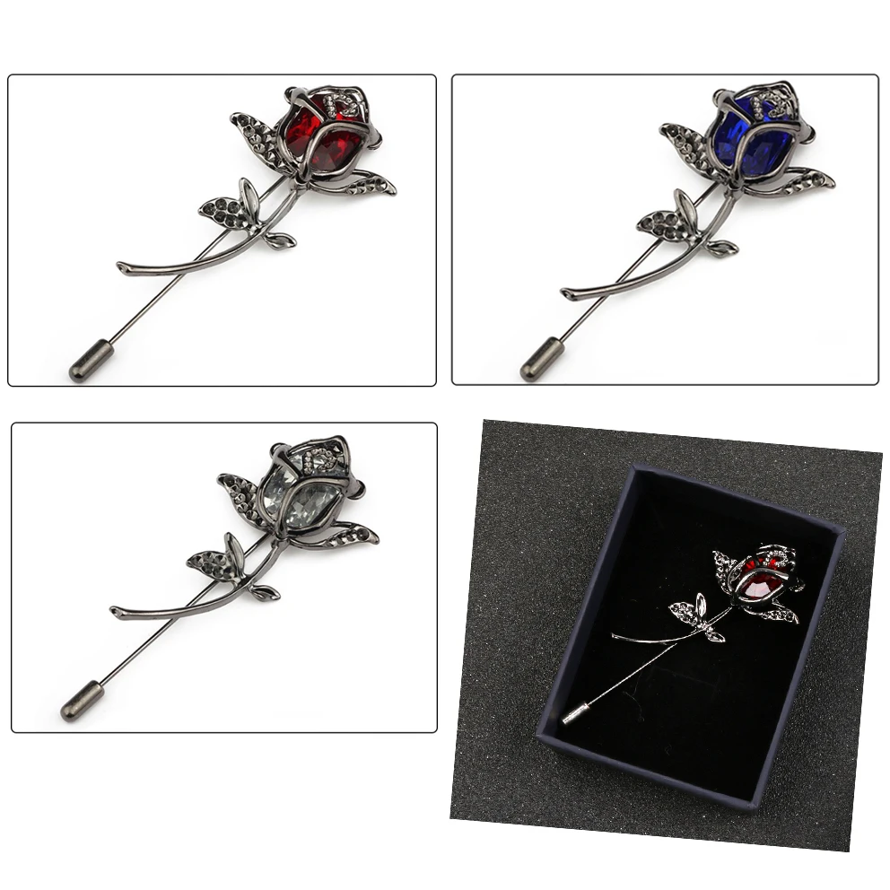 

Fashion Jewelry Vintage Brooches Metal Branch Simulated Pearl Suit Pins Classic Men Women Flower Rose Brooch Crystal Lapel Pin