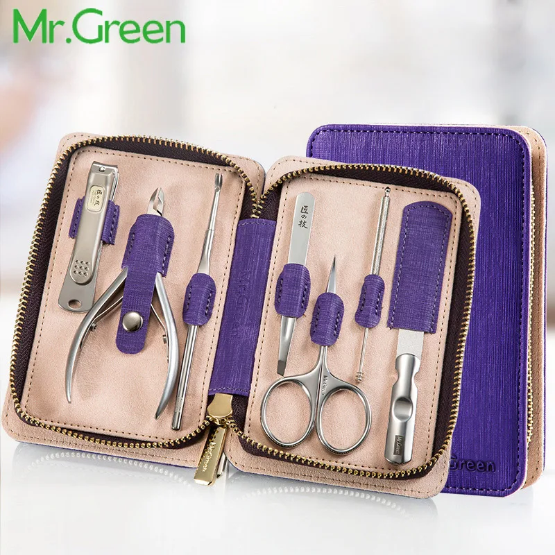 

MR.GREEN Stainless steel peeling plier set finger cut ershao finger file tweezer eyebrow scissors